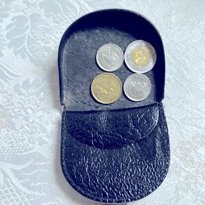 Mens Genuine Leather Coin Tray Purse Wallet Gents Small Change